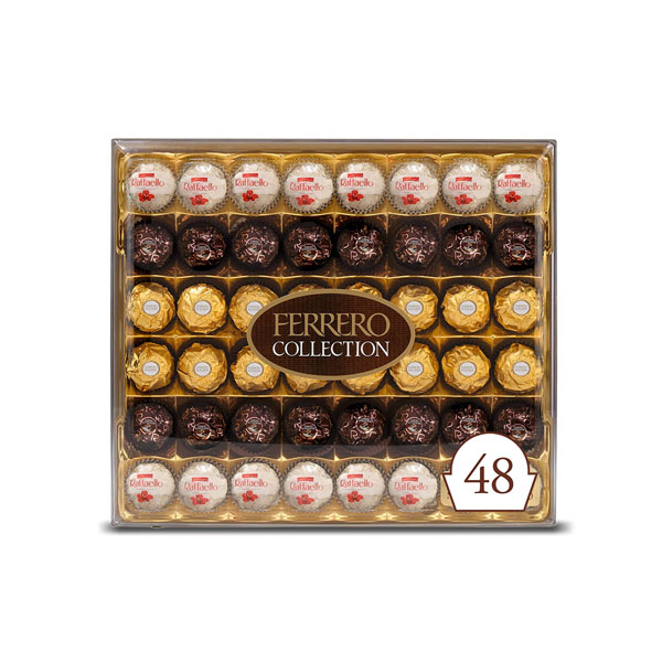 【Flash Sale】Ferrero 18.2 oz, 48 Count Collection Premium Gourmet Assorted Hazelnut Milk Chocolate, Dark Chocolate and Coconut