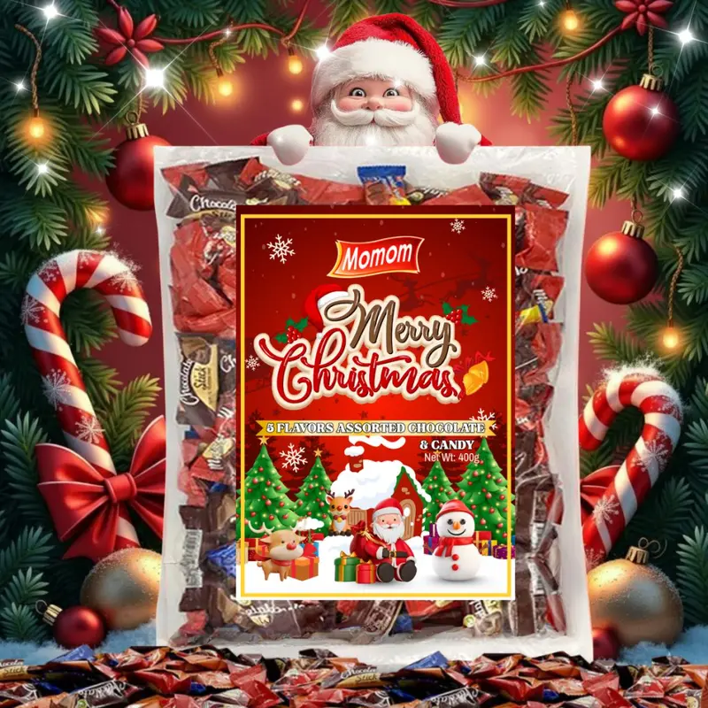 π Gearhubui Christmas Chocolate & Candy Bundle β Buy 1 Get 1 Free | 2 Packs Total | 5 Flavors | Big 400g Pack | Perfect Holiday Gift for Family | Halal π΅π