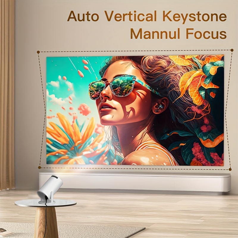 Smart HY300pro 4K Projector with Android 11 TV, WiFi 6 Wireless 5.0, Auto Vertical Correction, 180 Rotatable Short Throw, Portable Movie Projector for Home Theater, Gaming & Smartphone Compatibility