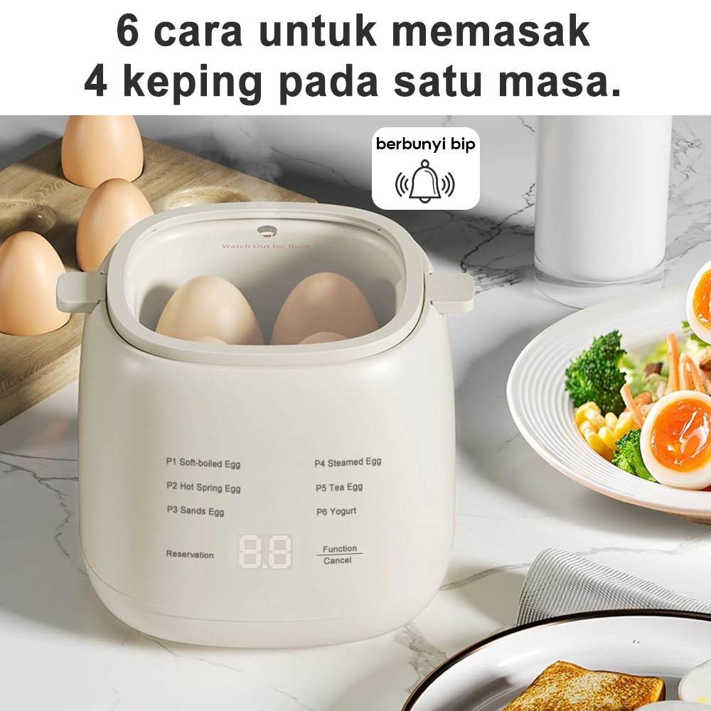 Simmo Electric Egg Boiler Egg Cooker 200W 4 Egg Boiler Capacity Automatic Quickly Cooked Multifunctional Egg Steamer
