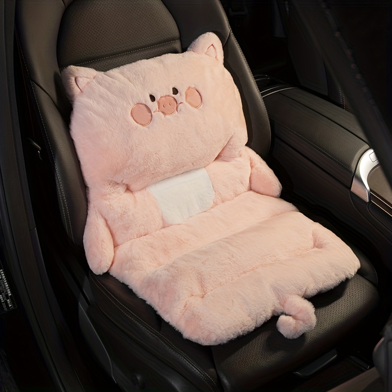 Winter Plush Car Seat Cushion with Cute Bear Design - Thickened Warm Backrest & Lumbar Support, Machine Washable Soft Bear-Shaped Seat Cover for Girls, Winter Car Accessories, Cozy Car Interior Accessory, Playful Car Decor, Durable Car Accessory, Comfortable Car Decor, Plush Material, Vehicle Owners