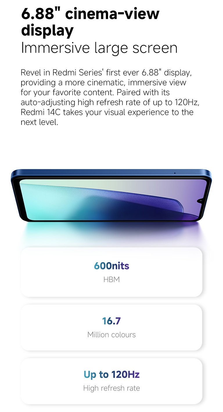 Xiaomi Redmi 14C 8GB + 256GB – New User Exclusive Deal | Only 50 Units Released Daily