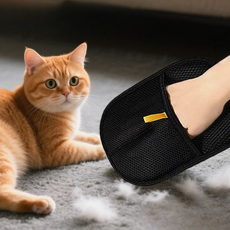 Reusable Double-Sided Pet Grooming Gloves – Easy Dog & Cat Hair Removal for Furniture, Sofa & Carpet