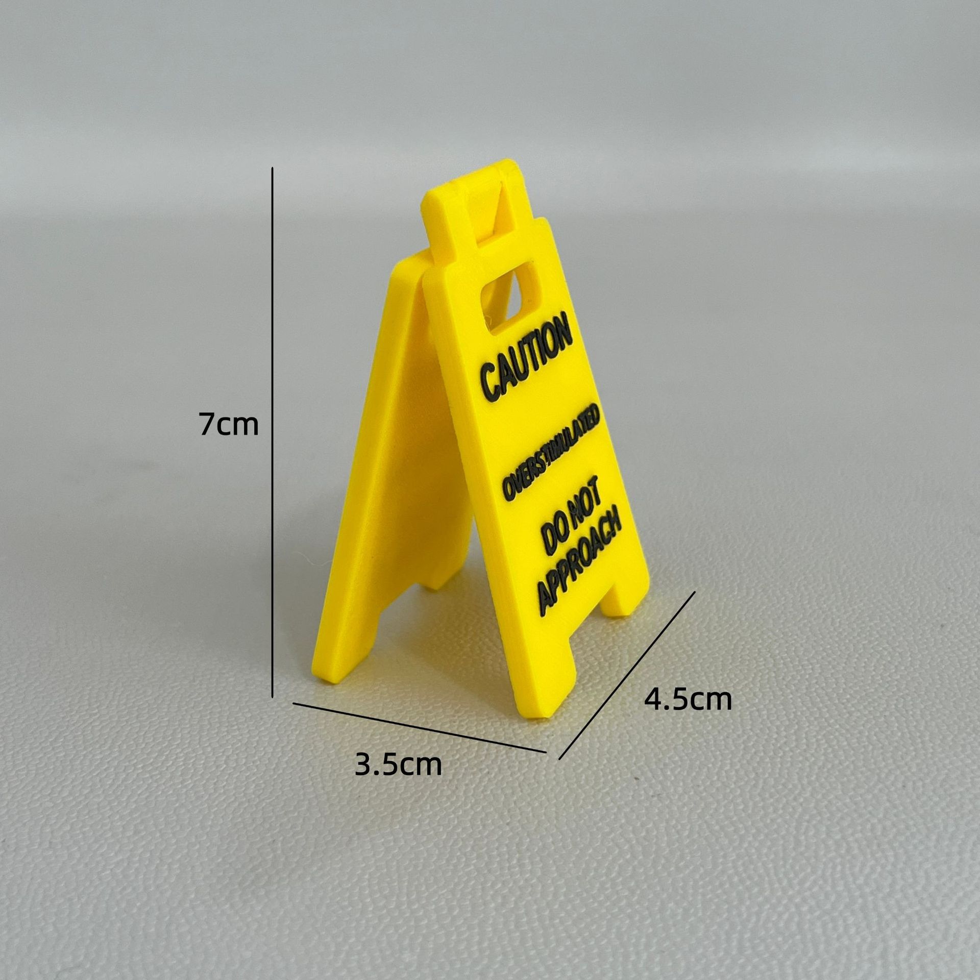 🔥Christmas  Discount 49% Off🎄Caution Overstimulated Desk Sign - Yellow Sign with Black Text