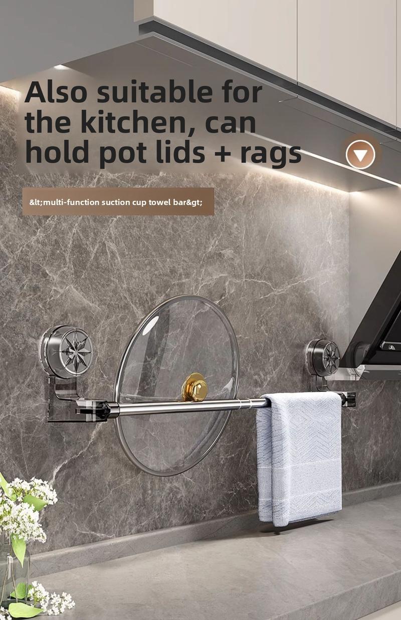 🔥Christmas  Discount 85% Off🎄Stainless Steel Suction Cup Towel Rack